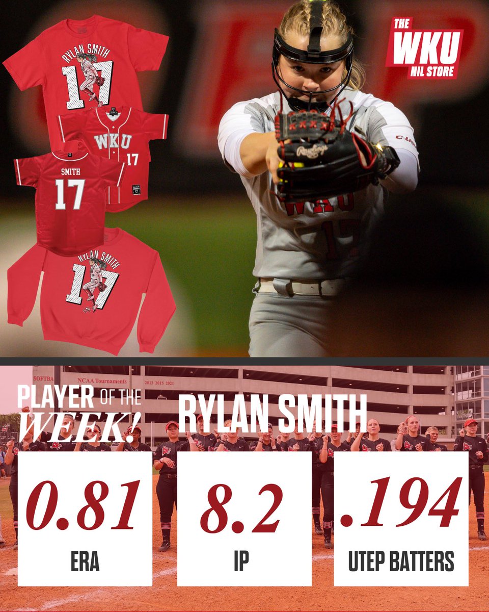 Earning CUSA freshman of the week, much deserved POTW by @rylansmith2023 🙌🙌🙌 Shop🔗: wku.nil.store/collections/ry… #GoTops