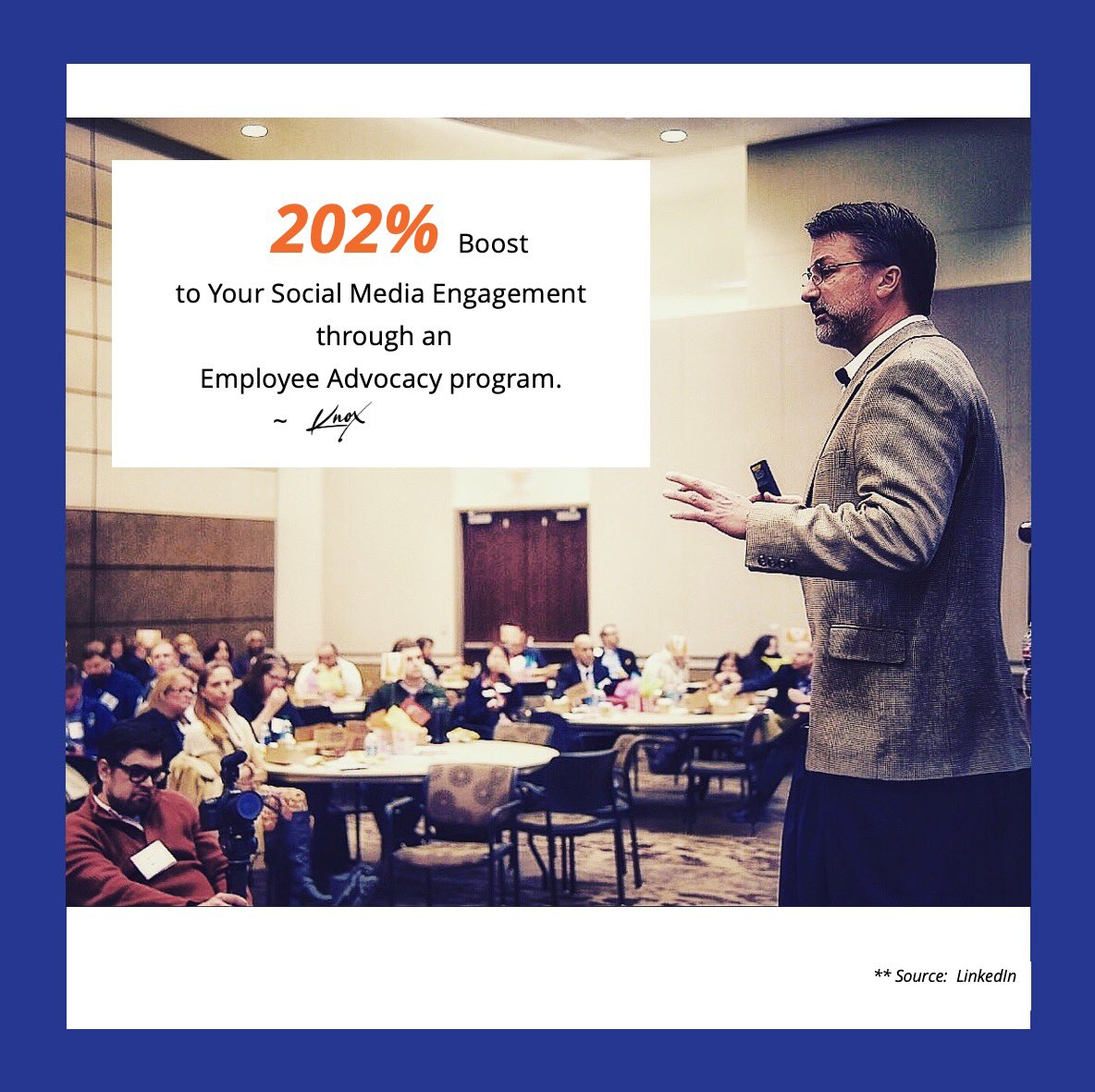 Boost engagement by 202% with engaged employees. Employee advocacy programs can drive real results for your brand. #Engagement #EmployeeAdvocacy #socialmedia #marketing