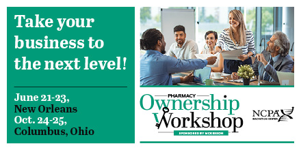 Owners, don’t overlook the Pharmacy Ownership Workshop! Continuing your education is vital for success. NCPA offers an intensive learning experience in just two days. Prioritize growth for your pharmacy’s future. Attend right before @McKideaShare. 👉 bit.ly/44fF9yo