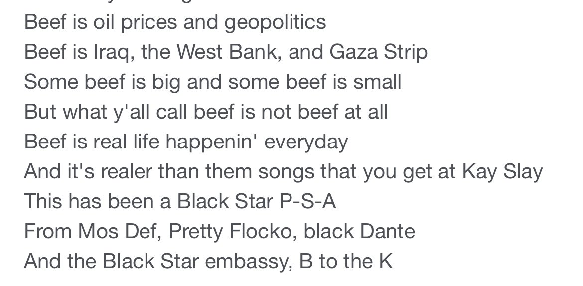 BKSunset's tweet image. Yassin Bey/aka Mos def said in black star album real beef is west bank and gaza strip in 1998. Always ahead of his time. Forget @Drake, focus on real beef.