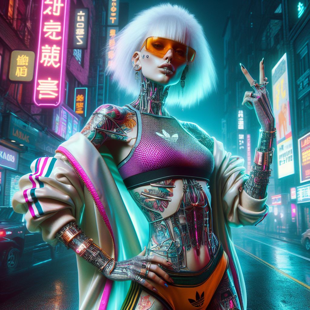 “Time is an illusion. Lunchtime doubly so.” #DouglasAdams #NeoTokyo #AIart #NFT #adidassportswear