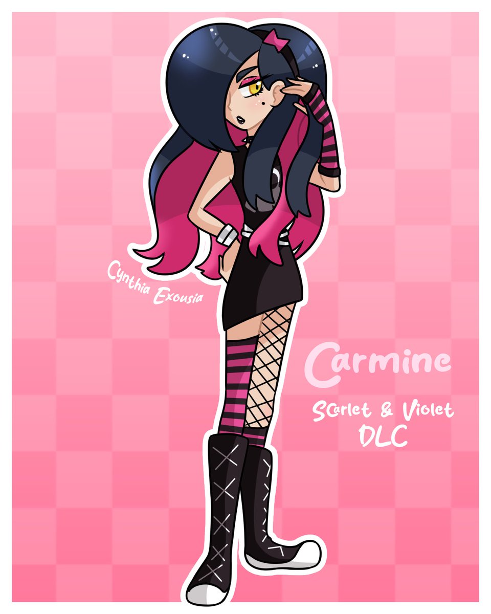 Carmine if she was scene! 🖤🩷 

#Pokemon #pokemonart #scarletandviolet #art