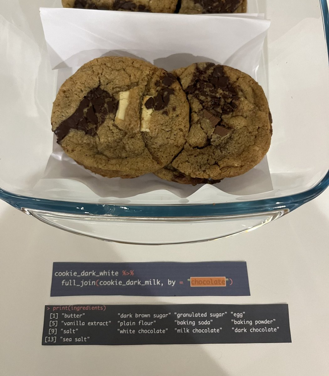New peak level of nerd unlocked with R dplyr join cookies for work bake off… 😎