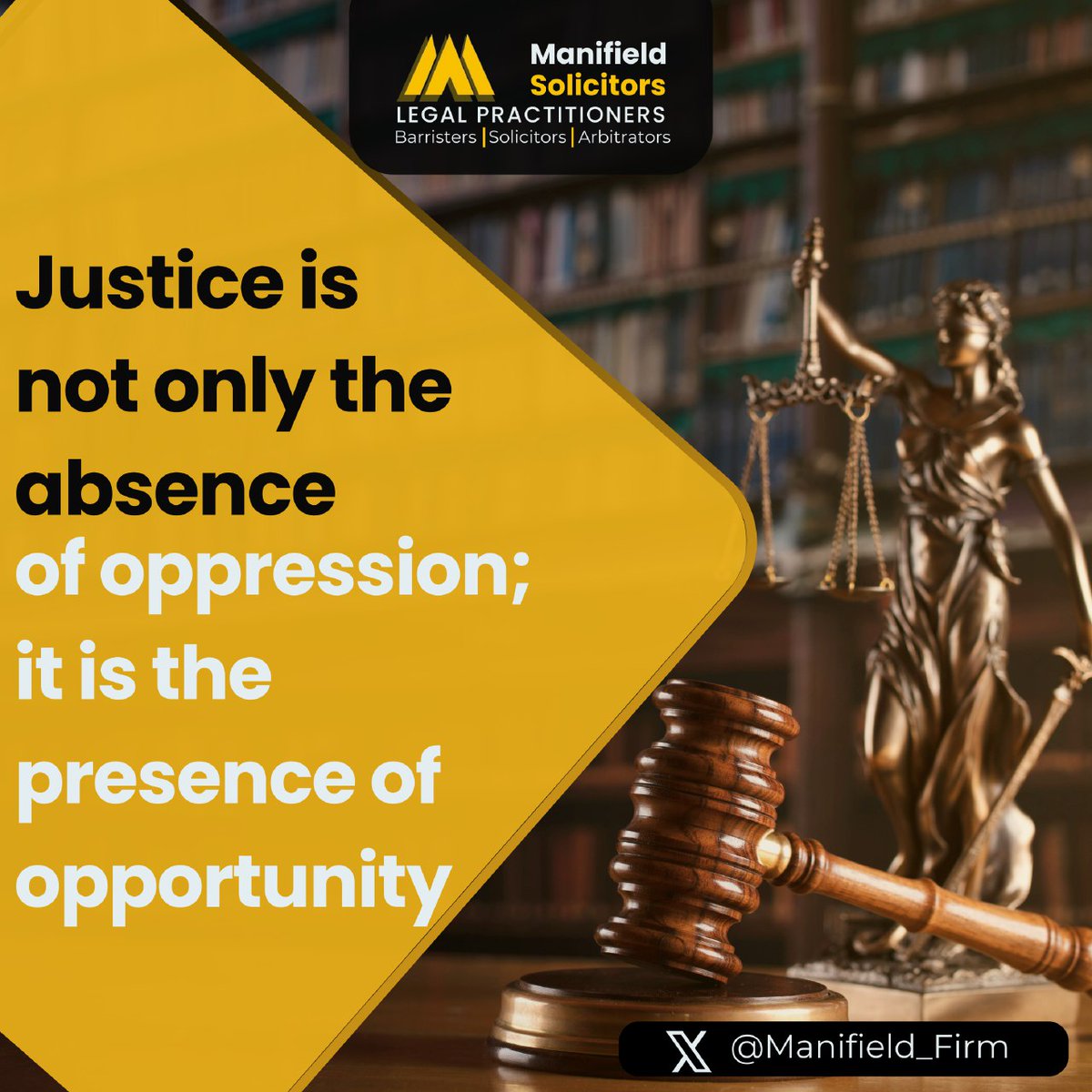 Join us in fostering justice & opportunity. At Manifield Solicitors, we believe in creating pathways for fairness and empowerment. Let's work together to make a difference

#JusticeForAll #OpportunityMatters #ManifieldSolicitors #LegalAid #FairnessInLaw #Empowerment #LegalJustice