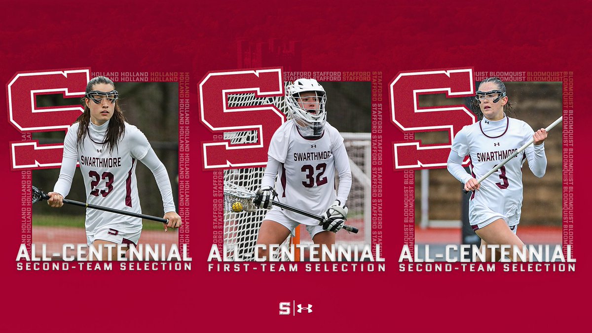 3️⃣ women’s lacrosse players take home All-CC honors

Helen Stafford headlines All-Centennial goalies with a first-team selection, while Isabela Bloomquist and Mia Holland garner second-team status!

📰 swarthmoreathletics.com/news/2024/5/7/…