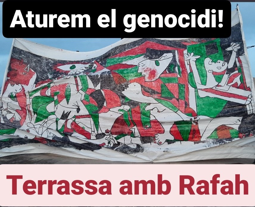 MOBILITZACIÓ A #TERRASSA PER #PALESTINA Contra l'atac criminal de l'estat #Israel a #Rafah per expulsar de la seva terra i assassinar el poble palestí. 🗓️ Demà 8 de Maig 📌 Raval de Montserrat ⏱️ 20:00 #IsraelisATerorristState #RafahUnderAttack #RafahHolocaust #RafahGenocide