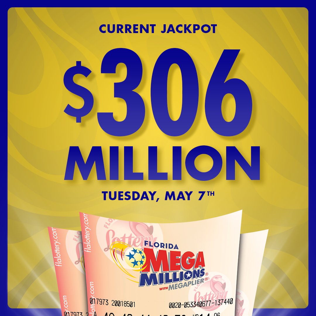 The MEGA MILLIONS jackpot has soared to a whopping $306 million! 😆 Are you playing tonight? 👏 #FloridaLottery #MEGAMILLIONS