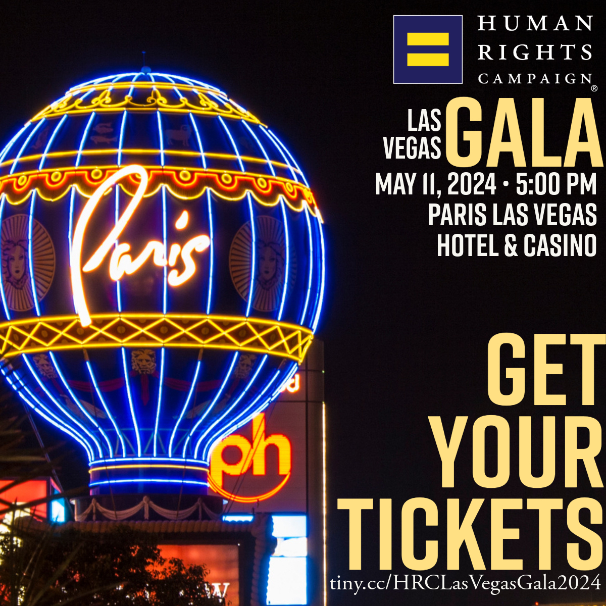 TICKETS ARE STILL ON SALE! tiny.cc/HRCLasVegasGal… Join us for a celebration of equality at the 2024 HRC Las Vegas Gala on Saturday, May 11 at 5:00PM at Paris Las Vegas. See you there! #HRC #HRCLasVegas #LGBTQ #LGBTQIA #Pride #Equality #HRCGala #HRCDinner