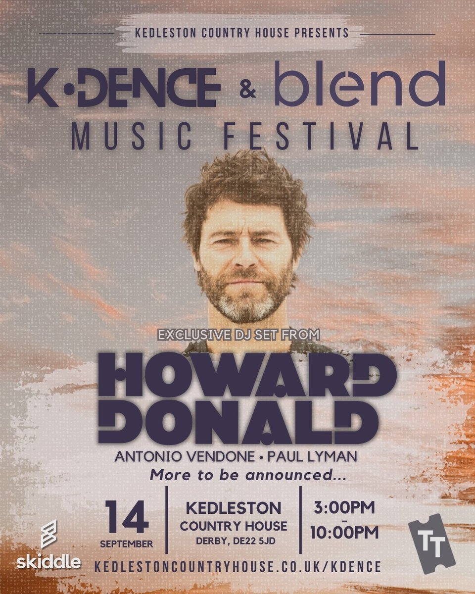 🎵 Get ready to dance away at K-Dence Music Festival @KedlestonCHouse! 📅 14 Sep Headlining the mainstage will be the legendary Howard Donald - you don't want to miss this intimate mini festival that promises to be like nothing else in Derby ⬇️ ow.ly/kFWG50RtlfI #DerbyUK