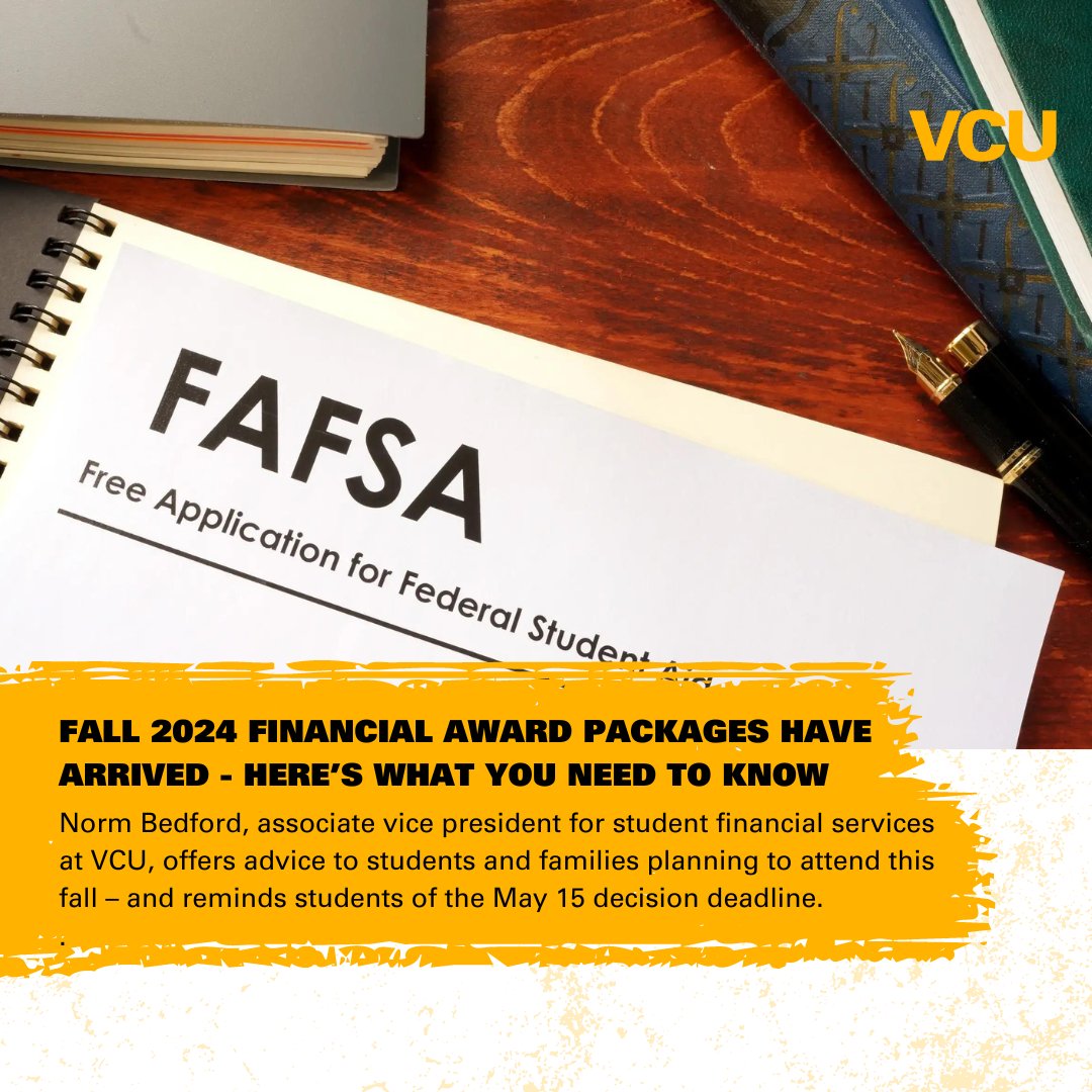 Fall 2024 financial award packages have arrived – here’s what you need to know. #VCURams #VCURAMily #VCU2025 #VCU25 #VCU2026 #VCU26 #VCU2027 #VCU27 #VCU Read more: news.vcu.edu/article/2024/0…