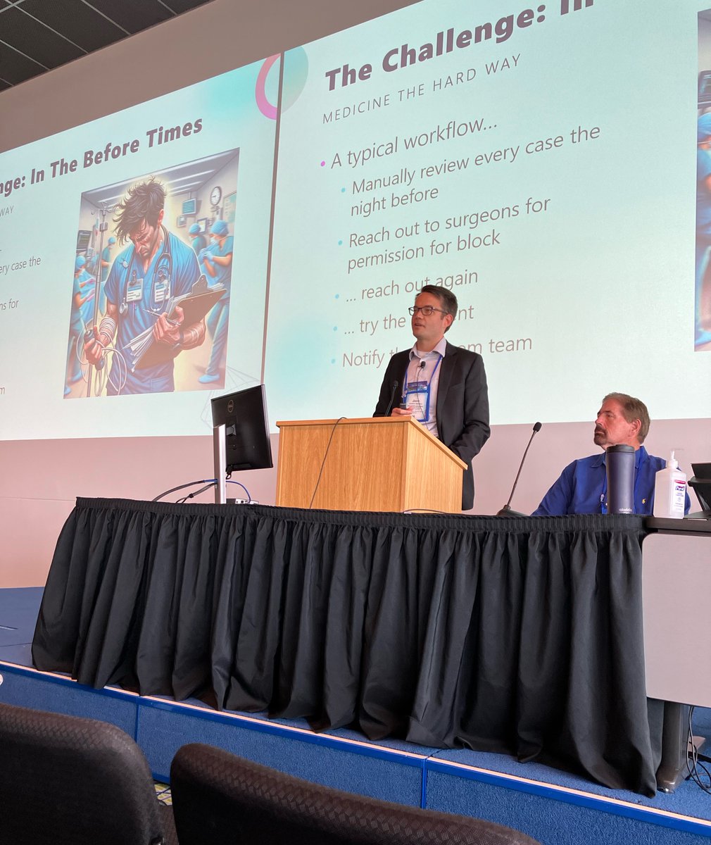 Dr. Jonathan Wanderer and CRNA Ron Bell presented a talk on May 2 at Epic’s XGM annual conference in Verona, Wisconsin. The talk was titled “Block and Tackle: Two Approaches for Coordinating Regional Anesthetics.” @vumchealth #VUMCHealth 🌟