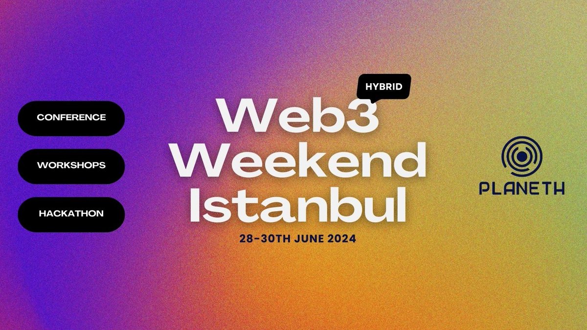Web3 Weekend Istanbul geliyor! #W3WI2024

💬 #Web3 ve Web2'nin buluşacağı Konferans!
🔧 Proje sahiplerine özel Workshop serisi!
🚀 Ödüllü Hackathon!

7/24 canlı yayınlanacak etkinlik için Hackathon başvuruları açıldı. Türkiye'nin her yerinden Hackathon'a katılabilirsiniz.…