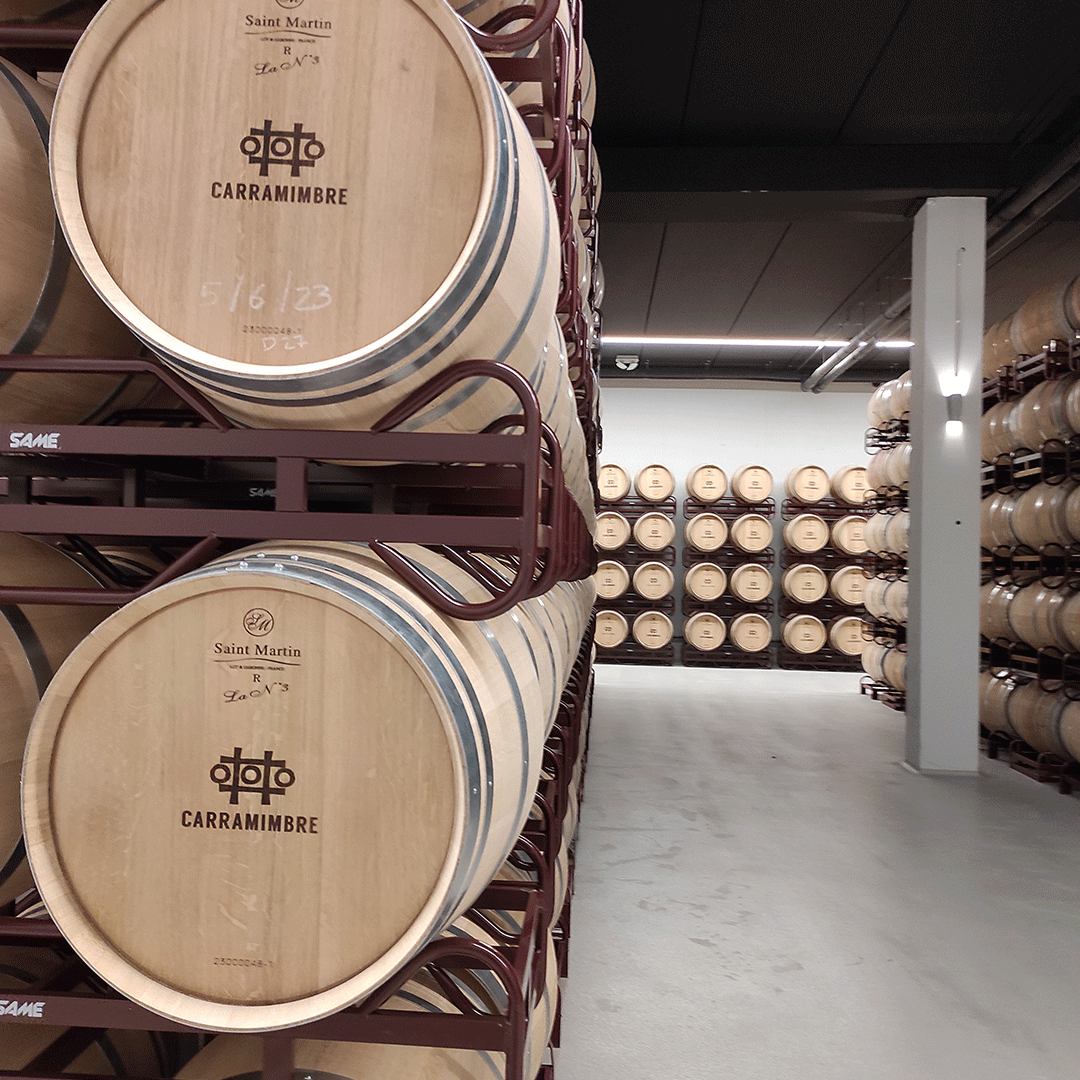 Los pasillos de nuestra sala de barricas guardan el secreto mejor guardado de la bodega: la esencia de nuestros vinos 🍇✨ #carramimbre #winelovers #riberadelduero