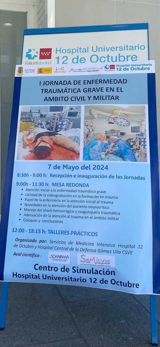 Cansados pero contentos. Gran interacción con la medicina militar. En el centro de simulación avanzada de nuestro hospital