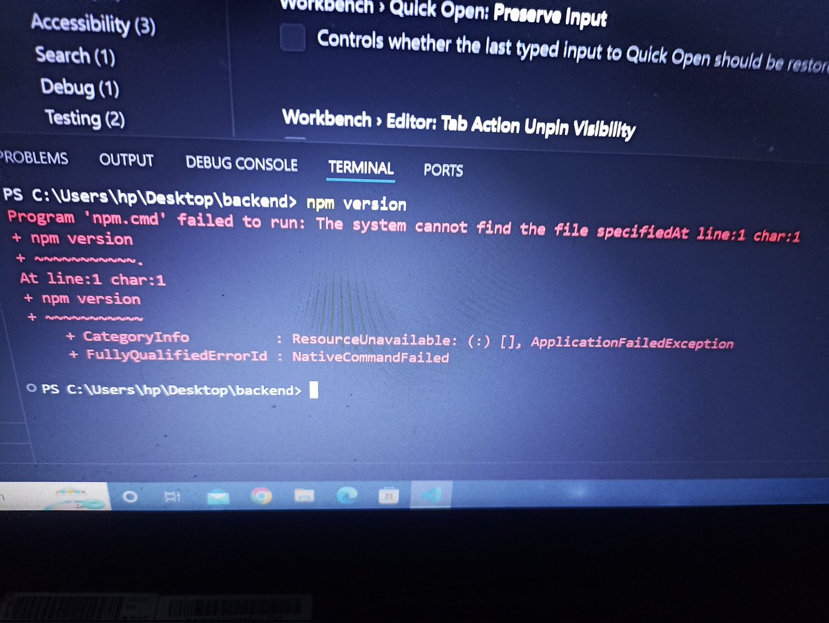 Help me plz to override this error npm is not working inside vs code