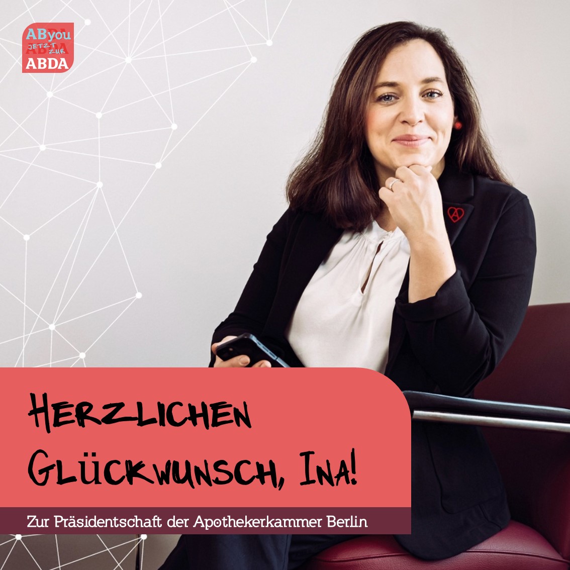 Ina - 𝗛𝗲𝗿𝘇𝗹𝗶𝗰𝗵𝗲𝗻 𝗚𝗹ü𝗰𝗸𝘄𝘂𝗻𝘀𝗰𝗵 zur Übernahme des Präsidentenamtes der Apothekerkammer Berlin! Liste 3 - Apotheke vor Ort Berlin, 𝗵𝗲𝗿𝘇𝗹𝗶𝗰𝗵𝗲𝗻 𝗚𝗹ü𝗰𝗸𝘄𝘂𝗻𝘀𝗰𝗵 𝘇𝘂 𝗘𝘂𝗿𝗲𝗺 𝗘𝗿𝗳𝗼𝗹𝗴! 👏