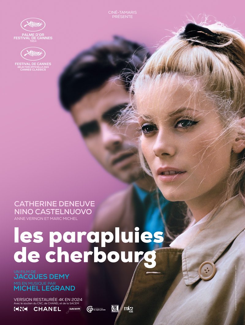 Les Parapluies de Cherbourg’un 60. yıl dönümü için hazırlanan posteriymiş 💖 Bu film ve Jacques Demy’nin her müzikali her gün kafamda matine/suare gösterimlerini gerçekleştiriyorlar.