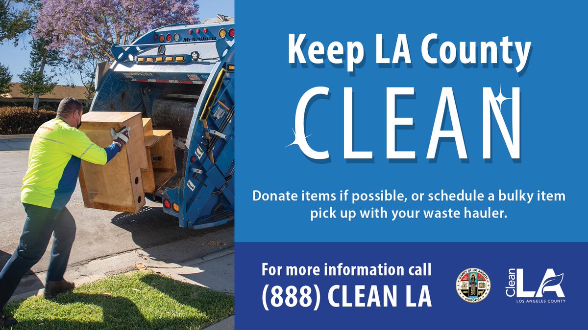 Stop illegal dumping from spoiling the view! It's unlawful, unsightly, and harms both our community and the environment. Bat for a cleaner city: arrange a FREE bulky item pick up with your waste hauler. Clean up our streets together! 🌳 CleanLA.com for info. #CleanLA