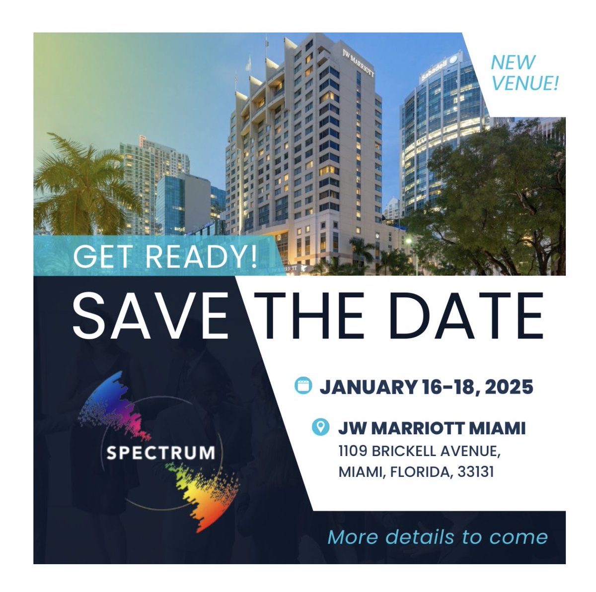 Save the date & join us for another exciting edition of @MiamiSpectrum multidisciplinary #oncology @ the JW Marriott Miami Jan16-18, 2025!! @SIRspecialists @SIRRFS @SIR_ECS @ISVIRIndia @BHCancerCare #cancer #ablation #baptisthealth @CAIRweb @BSIR_News