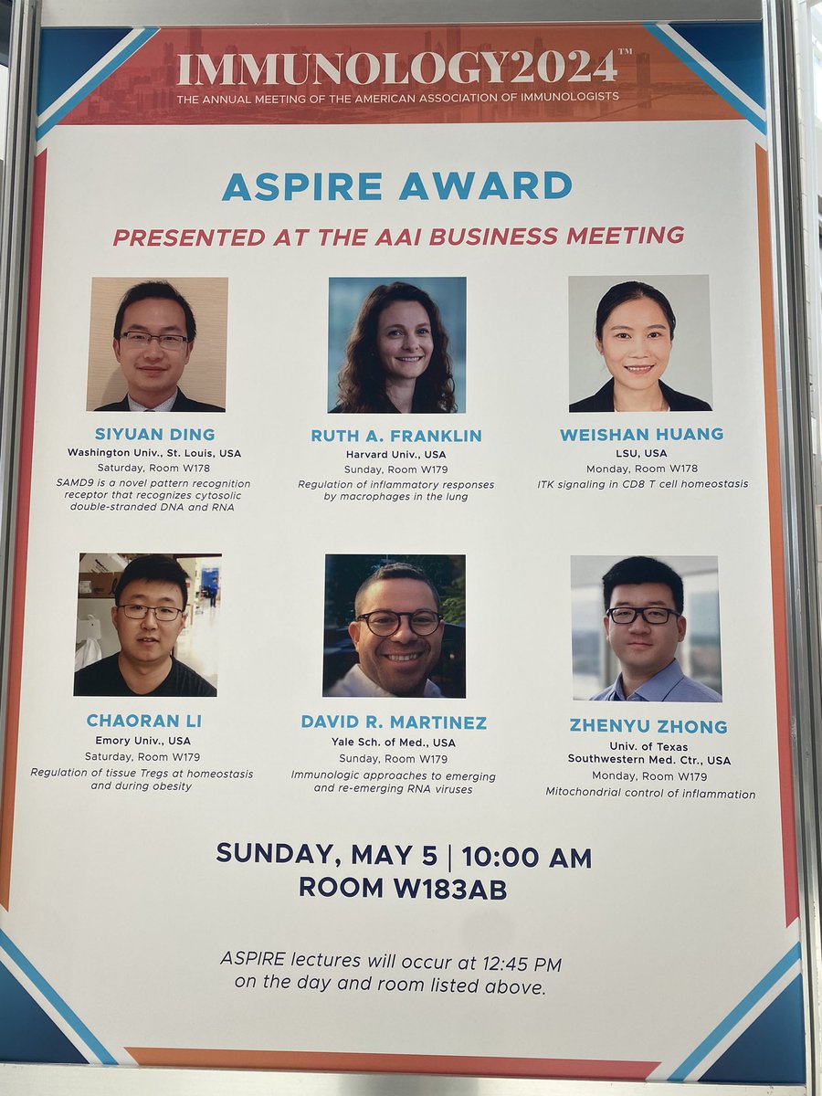 #mitochondria on the front lines: Congrats to my dept. mate @ZhenyuZhonglab on his aspire early career award #AAI2024 @UTSWMedCenter @UTSWScience @utswimmuno - till Hawaii!