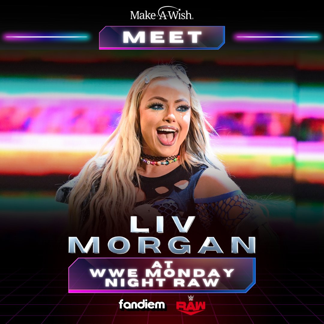 Win a trip to meet @YaOnlyLivvOnce at @WWE Monday Night RAW in Florida plus a pair of signed Fragment Design x Travis Scott x Air Jordan 1 Retro High Sneakers! Donate now to support Make-A-Wish and help bring a child's wish to life at: fandiem.com/livmorgan @winwithfandiem