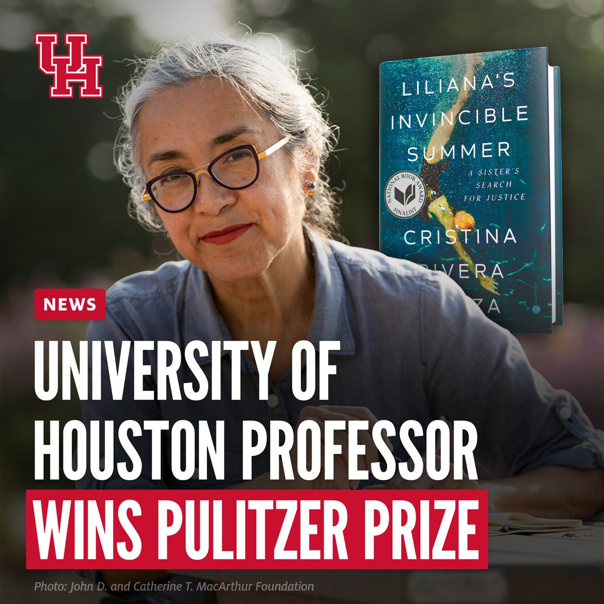 Congratulations to UH professor Cristina Rivera Garza for winning the 2024 Pulitzer Prize for her memoir “Liliana’s Invincible Summer: A Sister’s Search for Justice.” Read more about her accomplishment: stories.uh.edu/2024-rivera-ga…