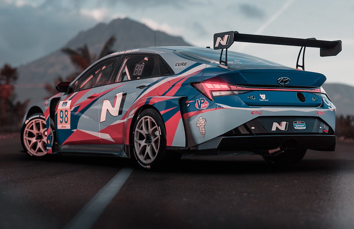The 2021 Hyundai #98 Bryan Herta Elantra N is new to Forza, and what's more, it's just 20 points on the current (Autumn) playlist!! These photos were taken by @PixelsDriven 📷 Grab yours today, and reply with your best shots!! 👇👇👇👇 #Hyundai #ForzaHorizon