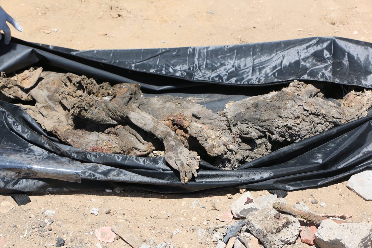 A new #mass_grave was discovered today in the yards of Al Shifa Hospital in the city of #Gaza! #StopGazaGenocide