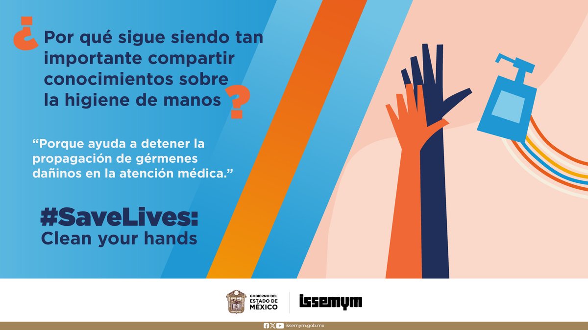 🤲 La #HigieneDeManos ayuda a detener la propagación de gérmenes dañinos en la atención médica. #CuidaTuSalud 
#EquipoIssemym