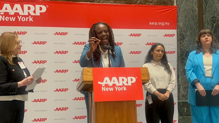 Proud to join @AARP in Albany this morning to address high prescription drug costs. As Chair of the Senate Aging Committee, I commend their advocacy. Let's ensure older New Yorkers aren't burdened by skyrocketing prices. Together, let's prioritize our community's well-being!