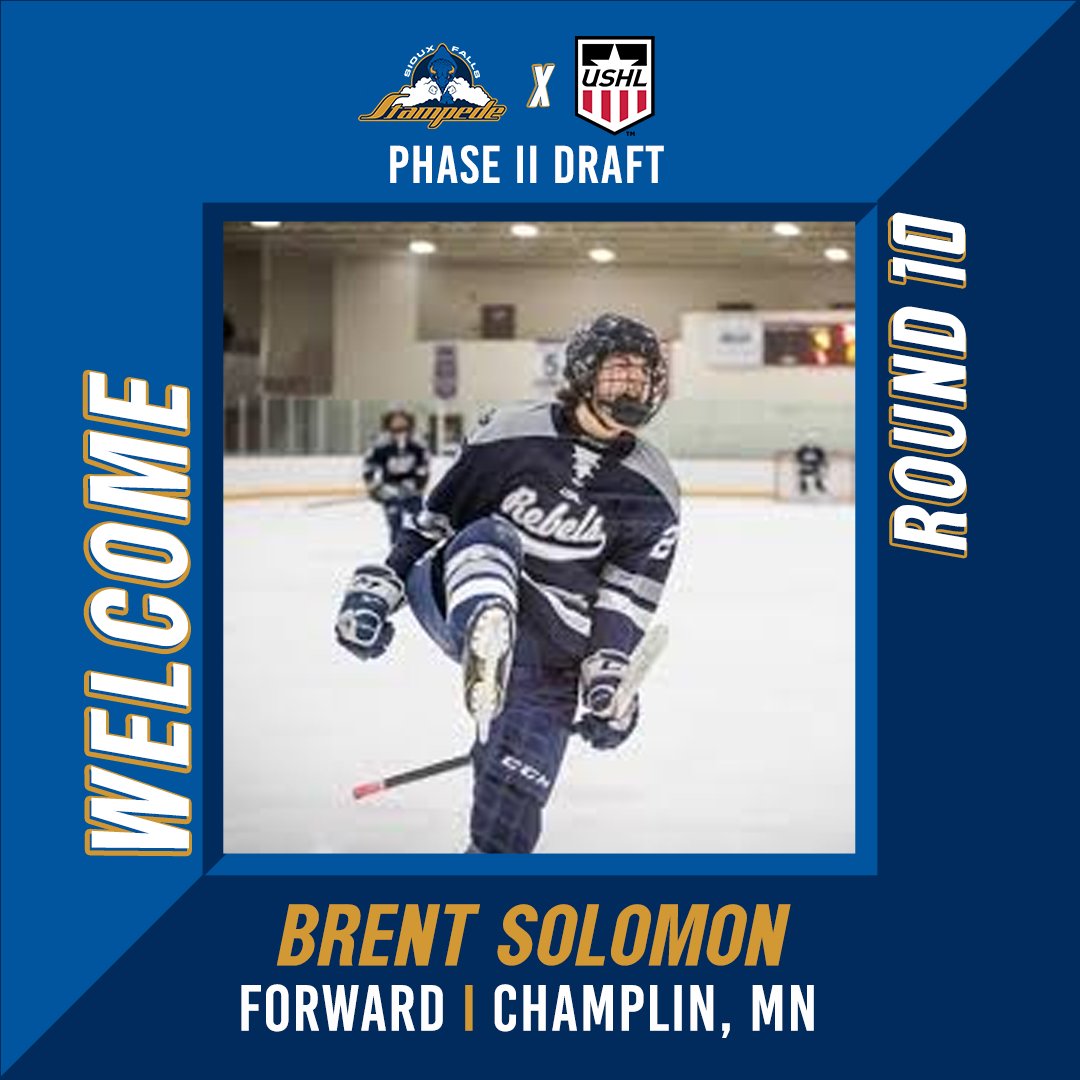 With their 10th round pick in the 2024 USHL Phase II Draft, the Stampede select Brent Solomon. Welcome to Stampede Country! #GoPede🦬 I #2024USHLDraft
