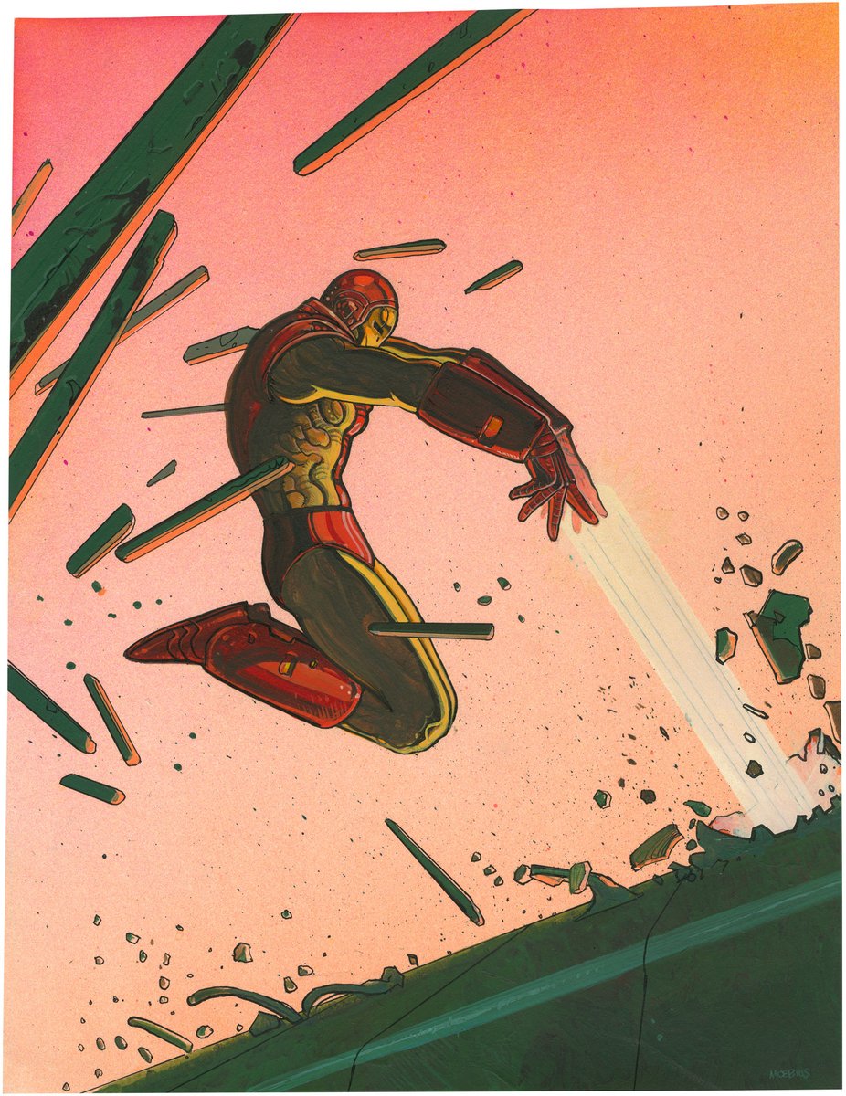 Somehow I still manage to discover new Moebius artwork that I've never seen before. Here's an extraordinary Iron Man by the maestro.