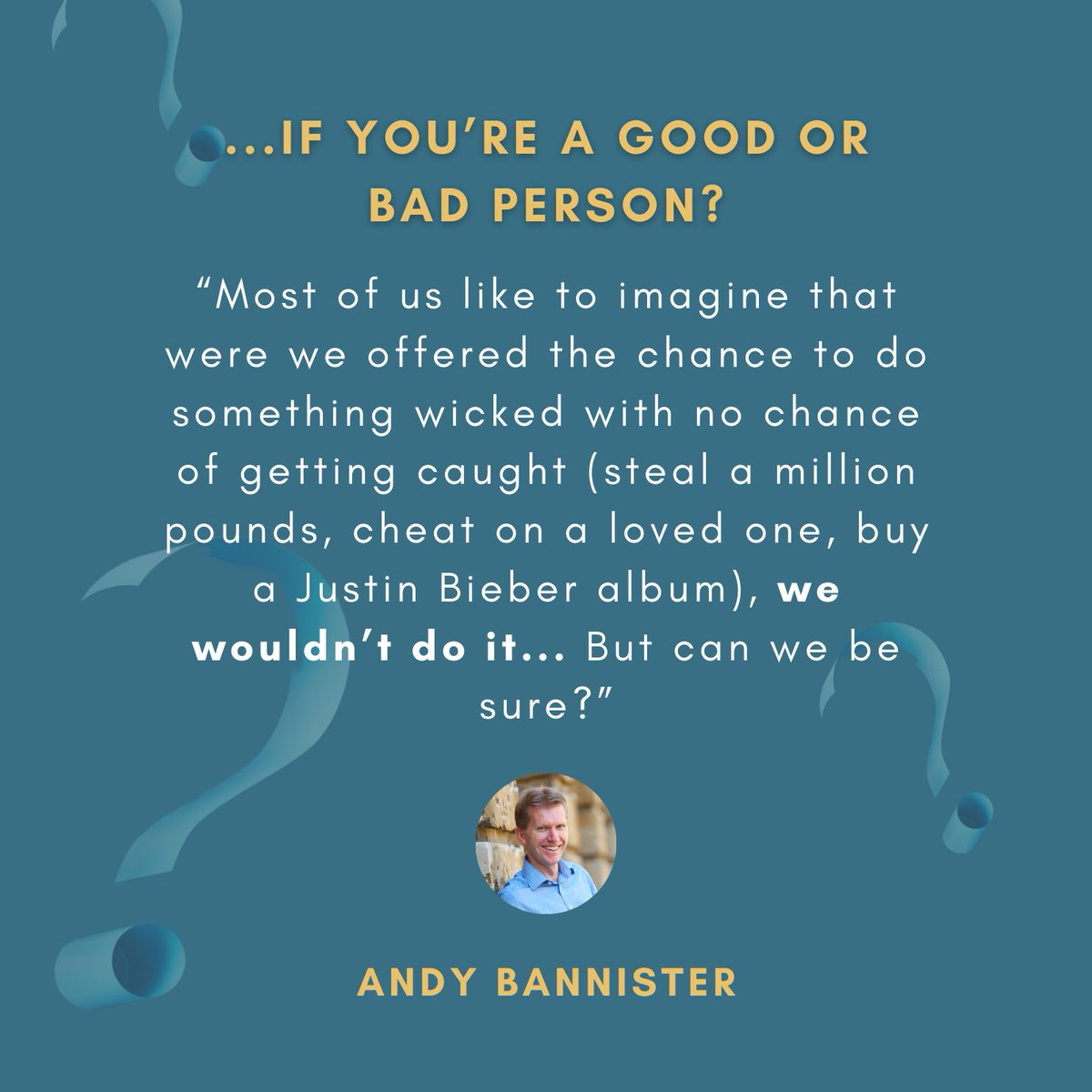 Have you ever wondered if you're a good or a bad person? We like to think we're decent, just, fair and kind — but why? Check out buff.ly/3UpP7sx for this and other great spiritual conversation starters in the brand new book from @solascpc.