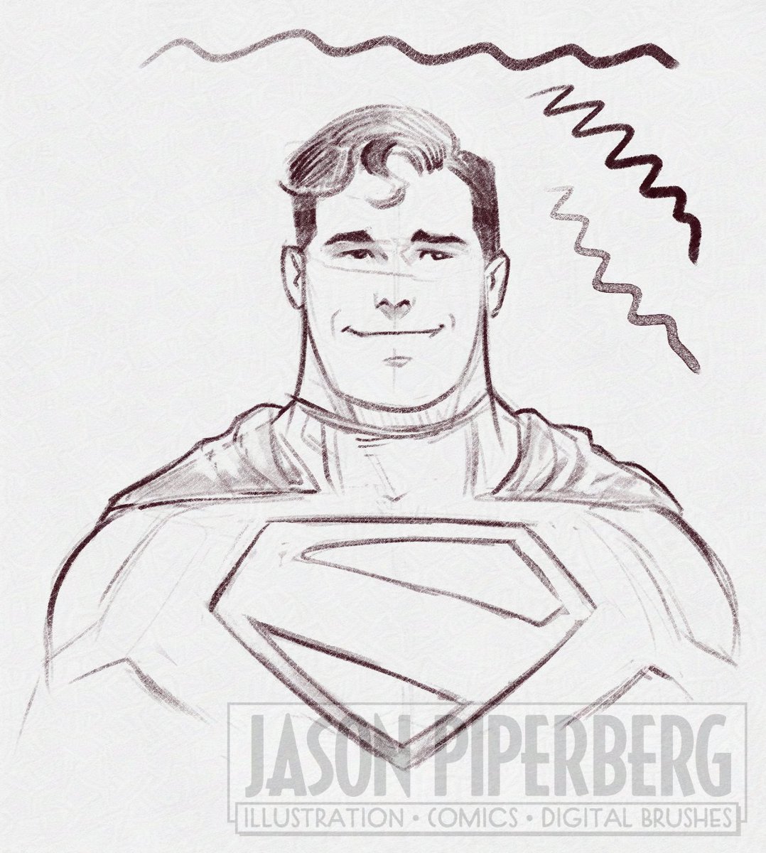 Made some new pencil brushes this morning and did this quick #Superman sketch inspired by that first look we got yesterday! I'll soon be adding these pencil brushes as an update to my Scruffy pencils pack, as well as the Textured inkers and scruffy pencils bundle.
