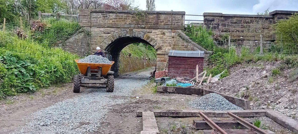 Poor weather has put a stop to a couple of work parties lately, but last week we were on site at Chirk to receive a delivery of ballast! This will soon be laid in place ready for rails to go on top!