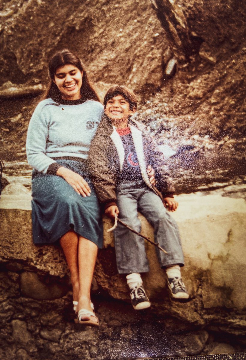Mi madre and me. Late 1980’s here in NorCal. Stevens Creek Reservoir.
