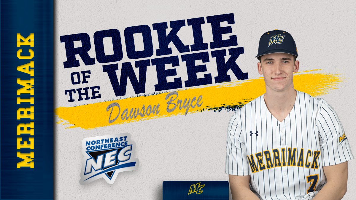 High fives all around for DB’s FIFTH NEC Rookie of The Week!

The outstanding freshman had 10 hits including a walk off two run homer in a key win over LIU.

Congrats Dawson!

#GoMack