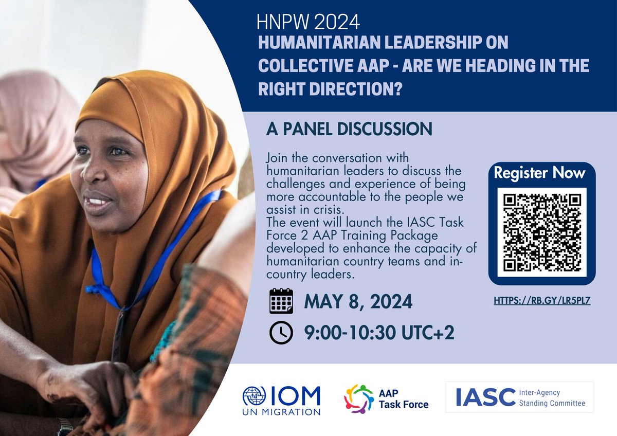 Want to learn more about @USAID's approach to ensuring crisis-affected people are empowered to influence humanitarian assistance planning & delivery? Join @UNmigration tomorrow for a panel discussion on challenges of being more accountable to the people we assist in crisis.