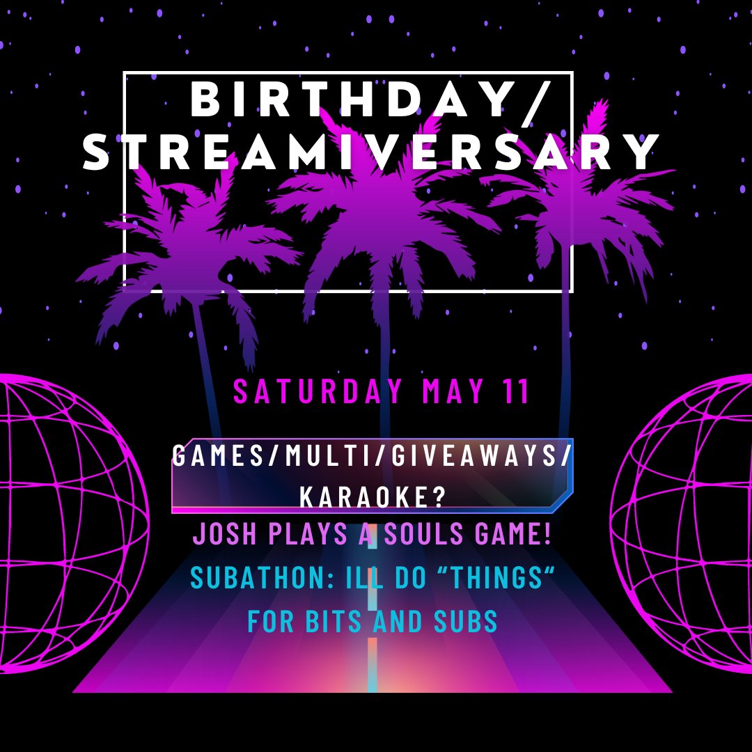 If yall would RT, QRT that would be awesome. 
ITS MY BIRTHDAY SOON...and affiliate anniversary!
#twitch #streamers #BirthdayCelebration