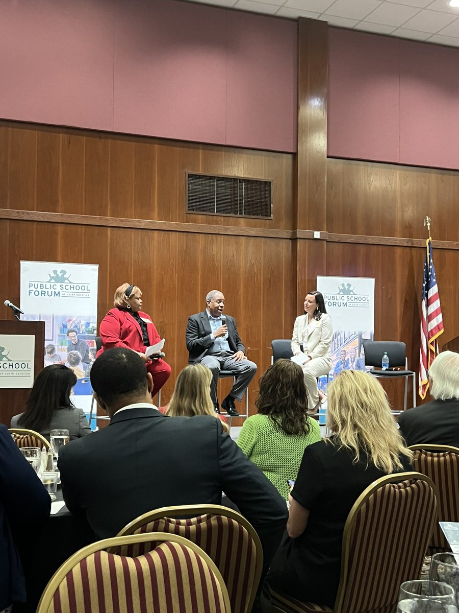 Another great year at @theNCForum Eggs and Issues Breakfast! But unfortunately, we are still talking about the same issues we were years ago- higher teacher pay, growing & diversifying the teacher pipeline, implementing the #Leandro plan. ☹️ We must keep fighting. #nced #ncpol