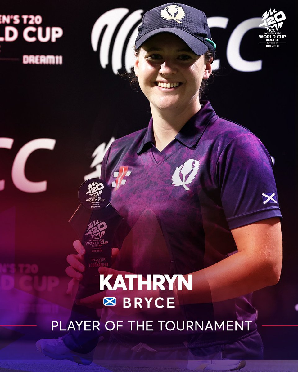 Scotland's Kathryn Bryce wins the Player of the Tournament for a sizzling campaign at the ICC Women's #T20WorldCup 2024 Qualifier 👏