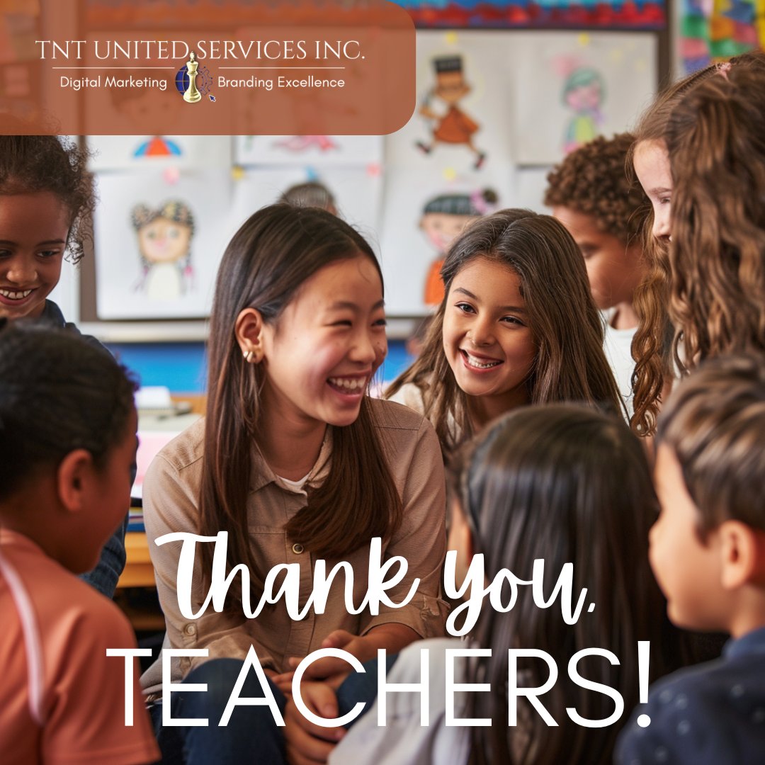 Today, we honor the incredible educators who shape our future. Thank you, teachers! Call Us Today at 888-959-5411 or Visit our website: bit.ly/3fEjmYb #tntunitedservicesinc #DigitalMarketing #digitalmarketingagencyny #digitalmarketingexperts #digitalmarketingserv ...