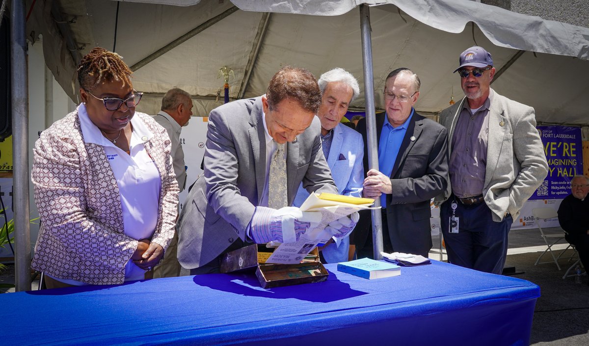 This afternoon’s ceremony focused on the past, present & future of our #FTL City Hall. 🕰️ To make way for a new & improved facility, we’re starting the process of taking down the old building. We also took a look inside the time capsule, placed at our cornerstone in 1968. See…