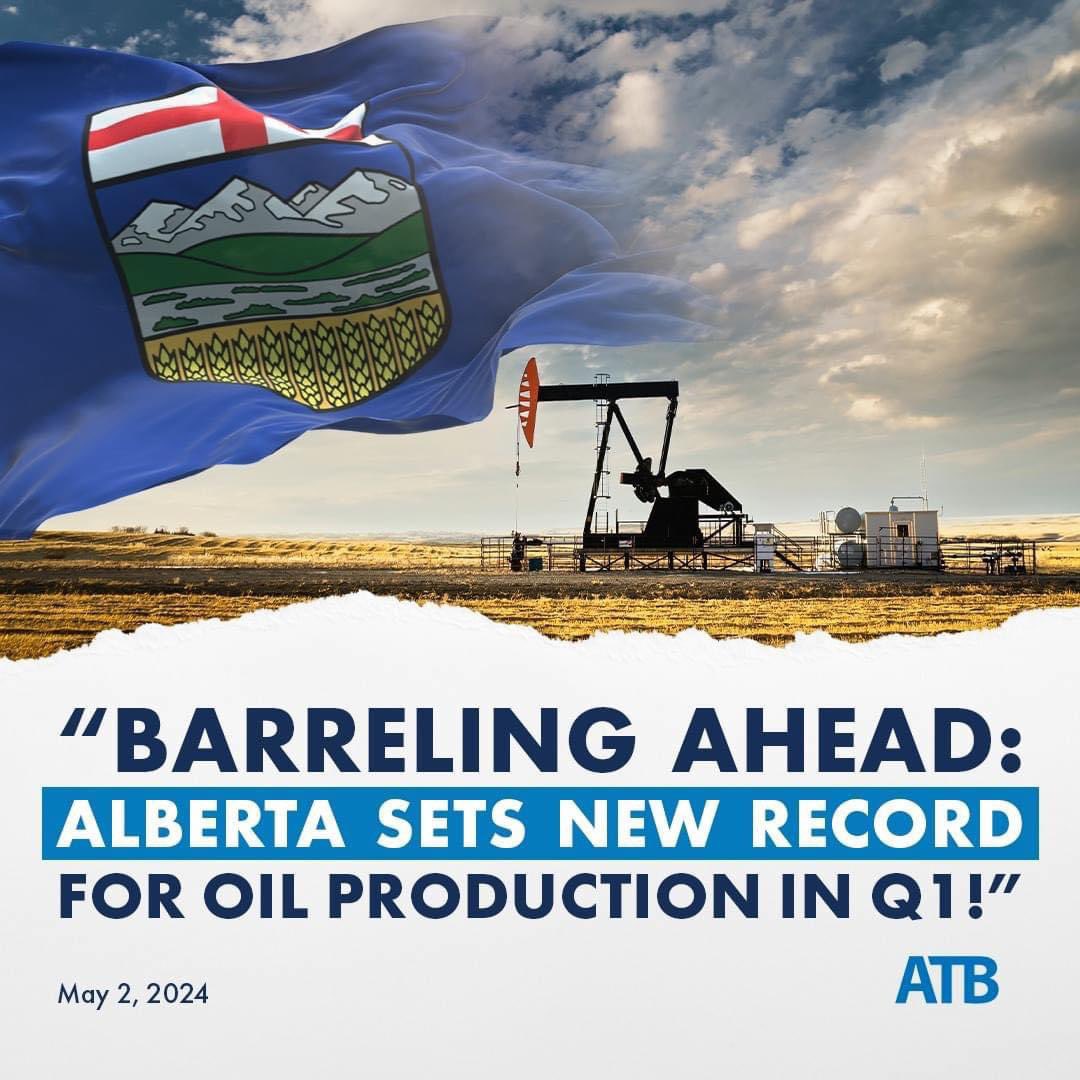 We are not slowing down..

Analysis from ATB Financial shows that Alberta set a new record for oil production in Q1! 

Our oil and gas sector continues to drive our economy and bring Alberta energy to the world.