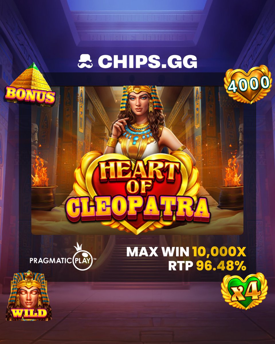 🚨NEW SLOT🚨 ❤️🏺Heart of Cleopatra from Pragmatic Play Retweet this tweet and rate this slot on a scale from 1-10 in the comments 👇🎁