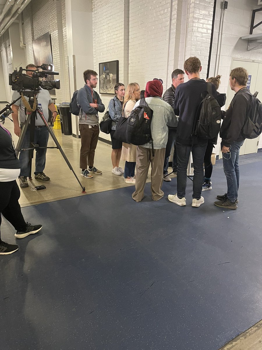 Media scrum at CCC for <a href="/PWHL_Toronto/">Toronto Sceptres</a> and <a href="/AllieMunroe3/">Allie Munroe</a>