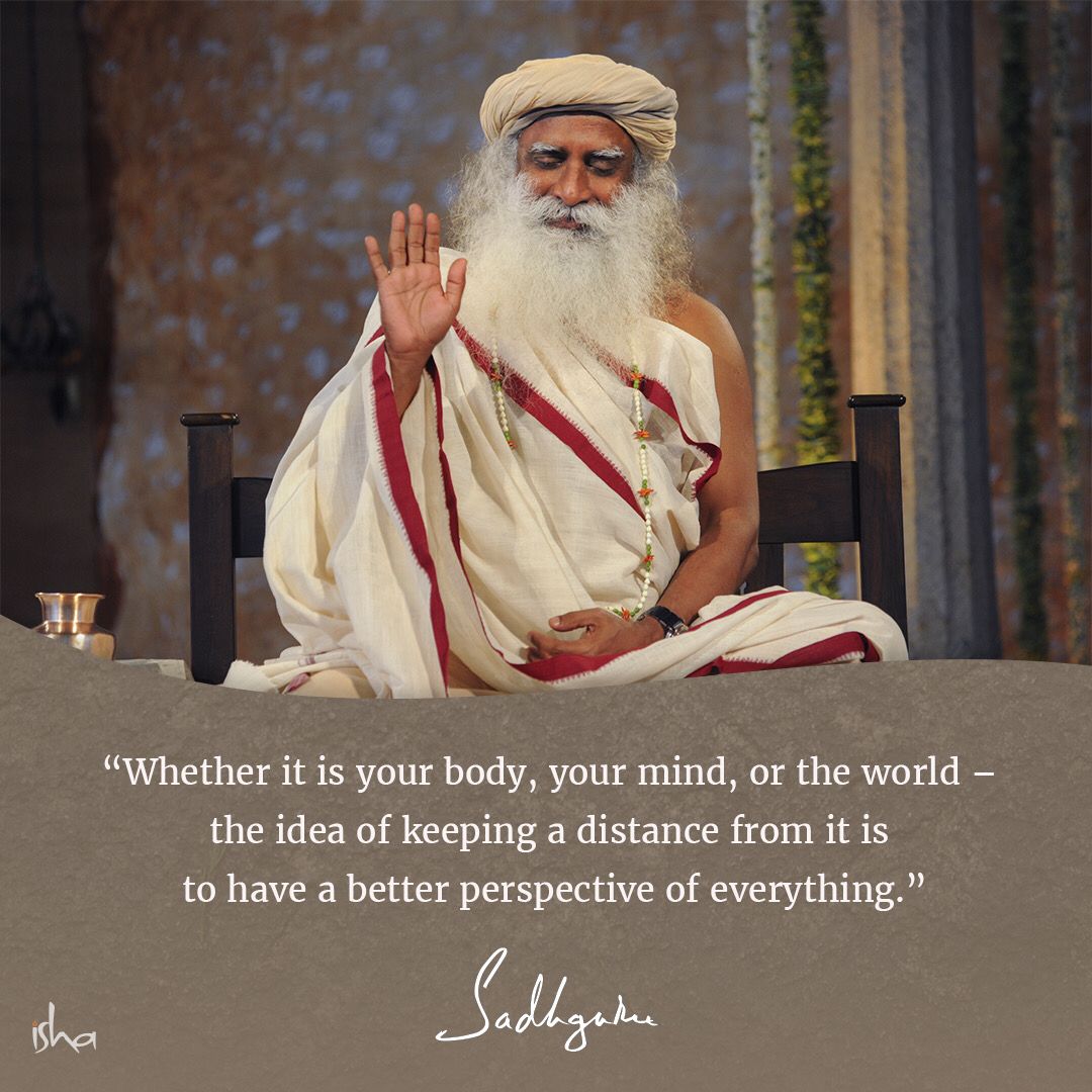 @SadhguruJV 🙏🏽🙏🏽🙇🏼‍♀️✨💫  

“Yesterday lives only in your mind” 

“In maintaining distance from your thought and emotion, you can become available to the grace of the greatest beings. 

— Sadhguru 

#InnerEngineering 

#SaveSoil