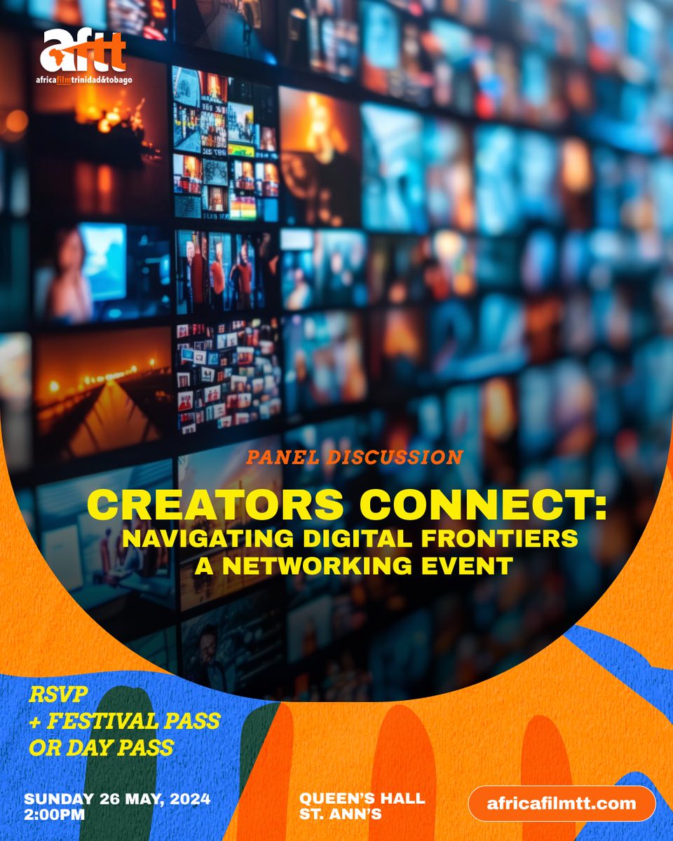 A transformative networking mixer and panel that is intended to foster digital growth and development of emerging talents in the digital age of film, media, and entertainment industries in Trinidad and Tobago.

RSVP here forms.gle/xbDE7kNtm2ZJH8…
