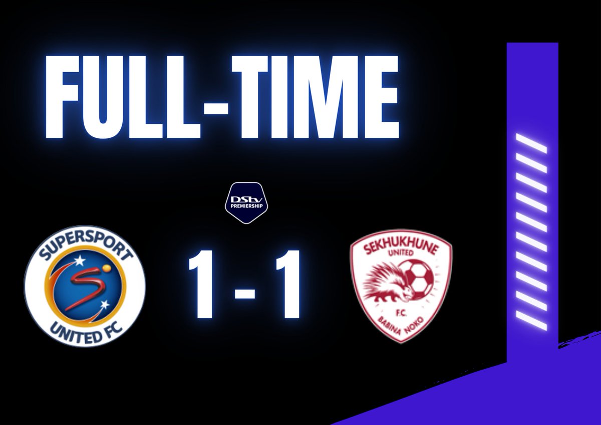 🚨FULL-TIME SCORE UPDATE🚨 SuperSport United 1 - 1 @SekhukhuneFc Late drama in the second half! We share the spoils this evening 🤝🔵 #MatsatsantsaUnified | #DStvPrem