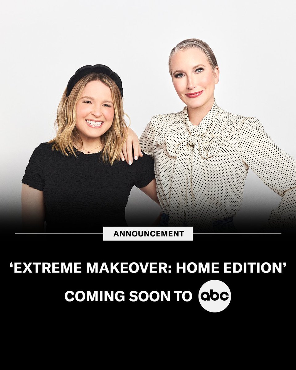 The show that warmed your heart with home renovations for deserving families is returning to <a href="/ABCNetwork/">ABC</a>. 🏠❤️
Join hosts Clea Shearer and Joanna Teplin for #ExtremeMakeoverHomeEdition!

📷: Justin Nolan Key